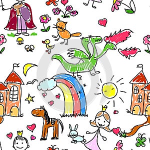 Children's drawings,vector photo