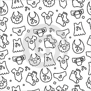 Children`s drawings vector seamless pattern