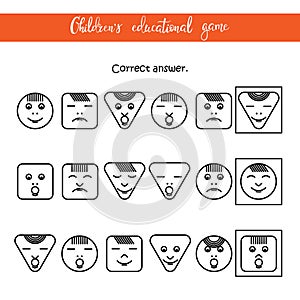 Children`s educational game - Faces - Answer