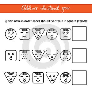 Children`s educational game - Faces