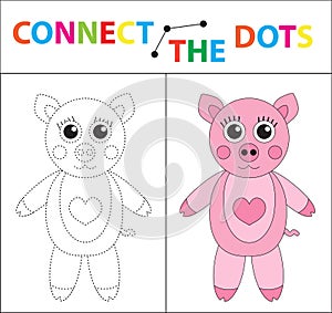 Children`s educational game for motor skills. Connect the dots picture. For children of preschool age. Circle on the