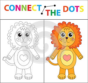 Children`s educational game for motor skills. Connect the dots picture. For children of preschool age. Circle on the