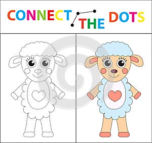 Children`s educational game for motor skills. Connect the dots picture. For children of preschool age. Circle on the