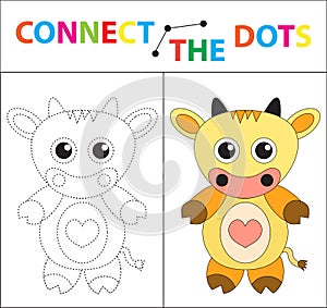 Children`s educational game for motor skills. Connect the dots picture. For children of preschool age. Circle on the