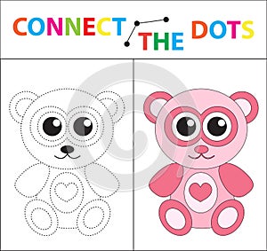 Children`s educational game for motor skills. Connect the dots picture. For children of preschool age. Circle on the