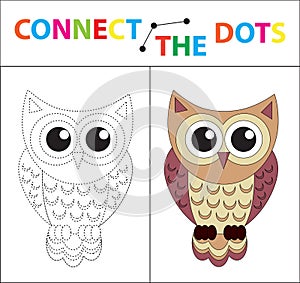 Children`s educational game for motor skills. Connect the dots picture. For children of preschool age. Circle on the