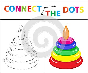 Children`s educational game for motor skills. Connect the dots picture. For children of preschool age. Circle on the
