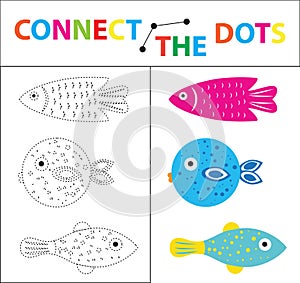 Children`s educational game for motor skills. Connect the dots picture. For children of preschool age. Circle on the