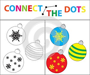 Children`s educational game for motor skills. Connect the dots picture. For children of preschool age. Circle on the