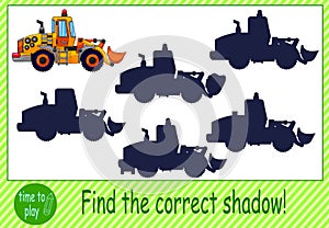 Children`s educational game, tasks. find the correct shadow.