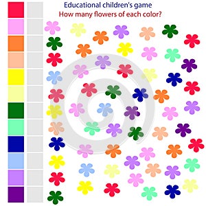 Children\'s educational game that teaches counting and distinguishing colors photo
