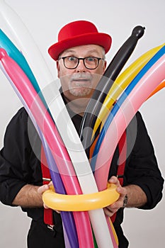 A children`s entertainer with his balloons