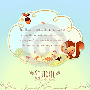 Children`s Fanciful Storybook Text Frame and Background