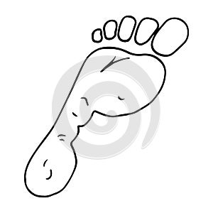 Children`s foot icon. Vector illustration of baby foot.