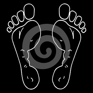 Children`s foot icon. Vector illustration of baby foot.