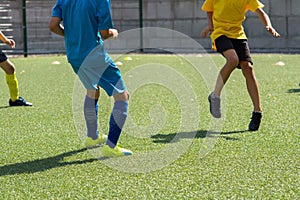 children's football, a boy of European race