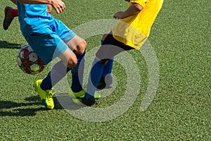 children's football, a boy of European race