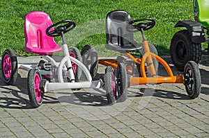 Children`s four-wheeled bicycle