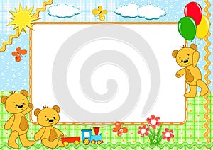 Children's frame. Bears. Handmade.