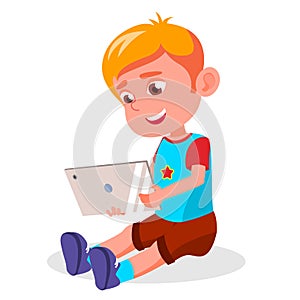 Children s Gadget Dependence Vector. Internet Addiction. Watching Video, Playing Game. Modern Technologies. Isolated