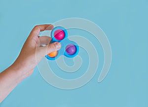 Children& x27;s Hand Holding Silicone Toy Spinner Simple Dimple