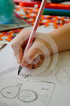 Children`s hobby for drawing
