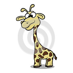 Children's illustration cute giraffe cartoon isolated on white background