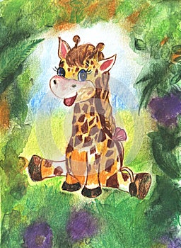 Children\'s illustration of a giraffe