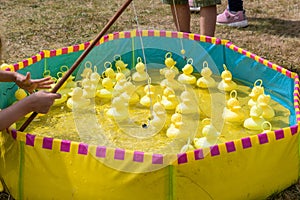 Children's Joyful Duck Fishing Game at Summer Fair