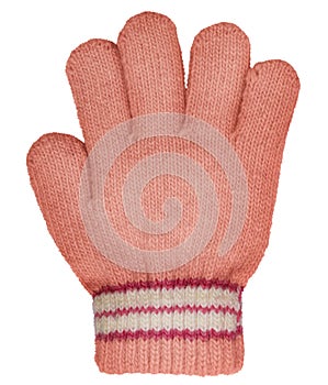 Children's knitted woolen glove