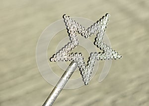 Children`s magic star stick, decorated with jewel imitation