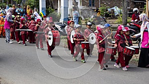 Children`s marching band, one of the lessons to foster a spirit of togetherness in teams