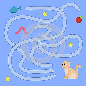 Children`s maze with animals. Sweetheart Vector Illustration