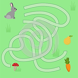 Children`s maze with animals. Sweetheart Vector Illustration