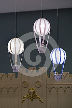 Children`s pendant light parachute, night light for children, soft, for boys and girls, with dim light