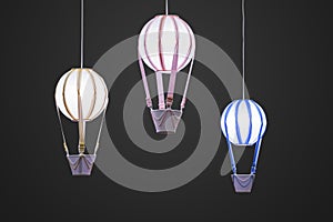 Children`s pendant light parachute, night light for children, soft, for boys and girls, with dim light