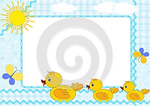 Children's photo framework. Ducklings. photo