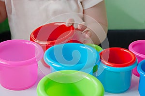 Children`s plastic cups