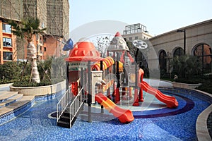 Children's play area in a pool