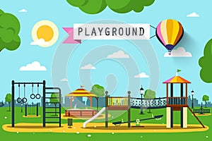 Children`s Playground on City Park.