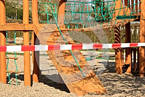 Children`s playground closed due to the corona pandemic