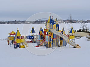 Children`s playground fairytale castle