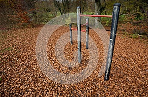 Children's playground in fall