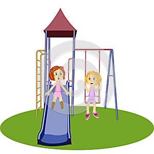 A children`s Playground. Illustration.