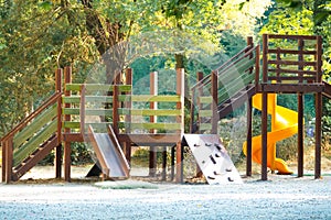 Children`s playground in the national park in Karagol izmir turkey