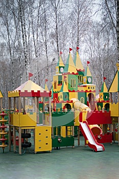 Children`s playground in the park