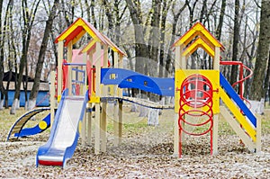 Children`s playground in the park