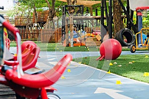 Children\'s playground in the park on a sunny day