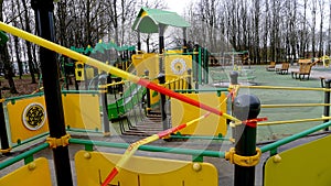 Children`s playgrounds and sports grounds are prohibited, due to quarantine announced. COVID-19