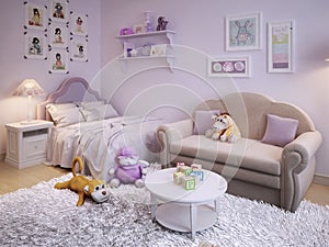 Children's room for girls classic style